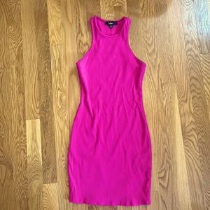 Cute Choice Hot Pink Ribbed Sleeveless Bodycon Mini Dress